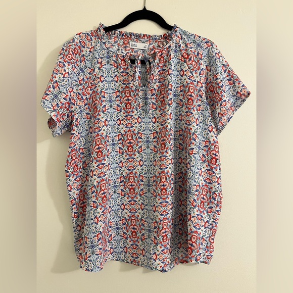 croft & barrow Tops - Croft & Barrow Red and Blue Patterned Blouse